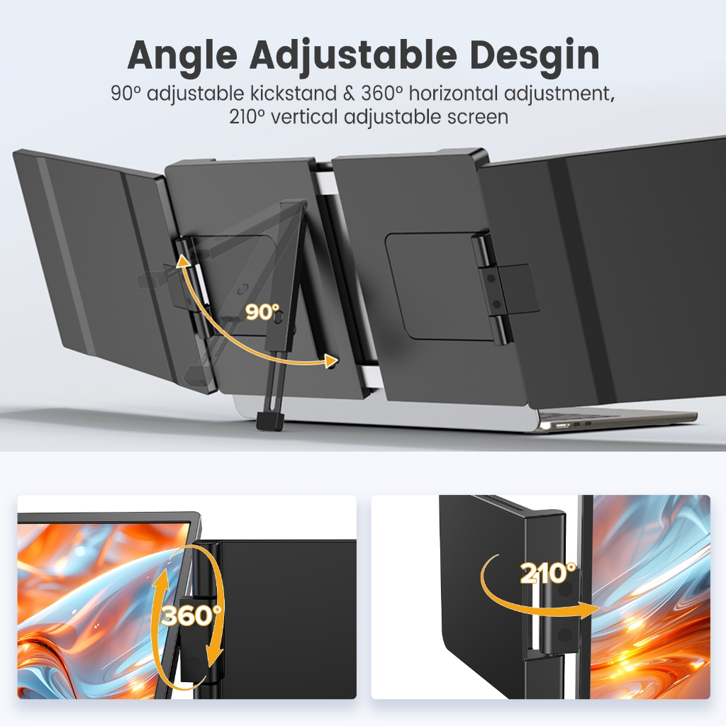 UPERFECT Portable Monitor 14 inch 2K Dual Screen Monitor IPS LCD 8Bit  for Laptop/PC/Work/Gaming - Image 5