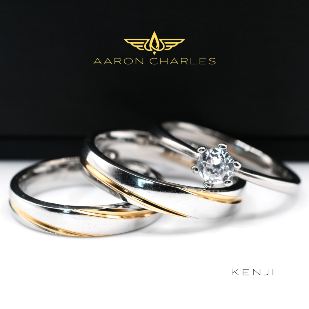 [AC] 3 in 1- Free Engraved Name Wedding Rings with Free Engagement Ring Set - Kenji ✨ - Image 2
