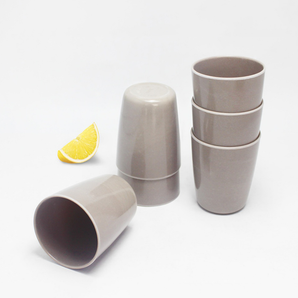 6pcs set Grey Melamine ware Chocolate plates bowls square plates saucer cups dinnerware (A-688 GREY) - Image 2