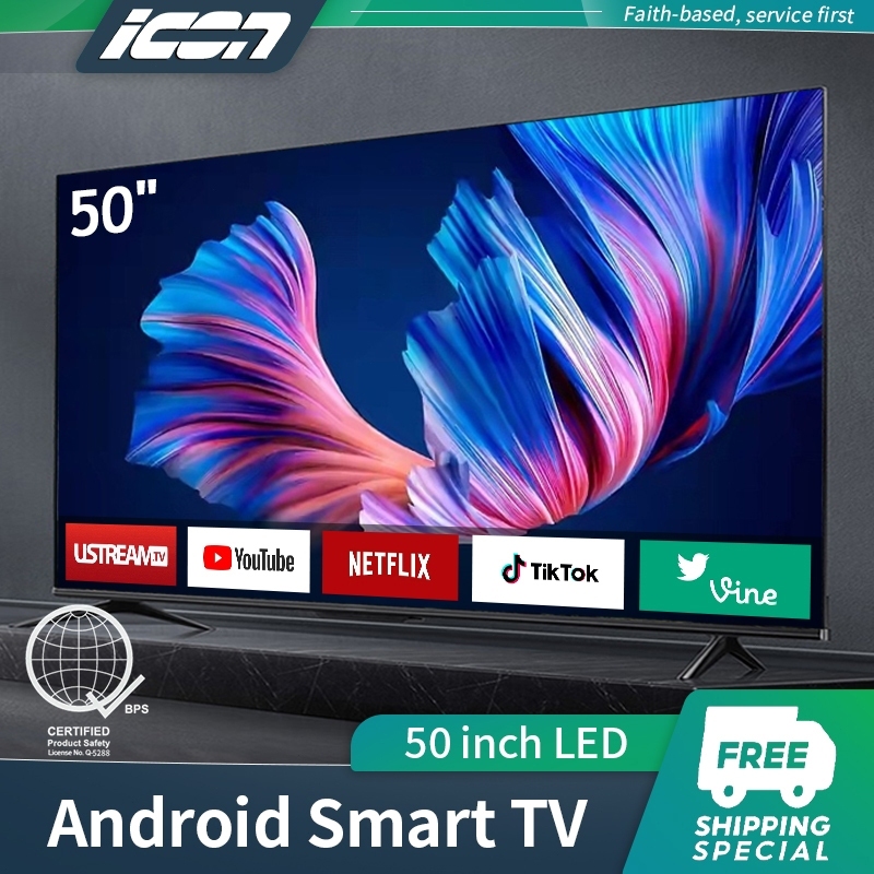 ICON Smart Tv Hd LED Extra Slim Television Google Flat Screen Portable Smart TV 50/32/30/22/19 Inch - Image 2