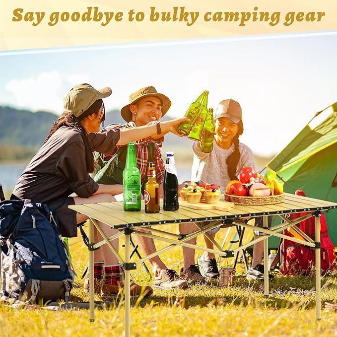 Folding Outdoor Camping Table Portable Chairs Set High Strength with Carrying Bag for Picnic Yard - Image 6