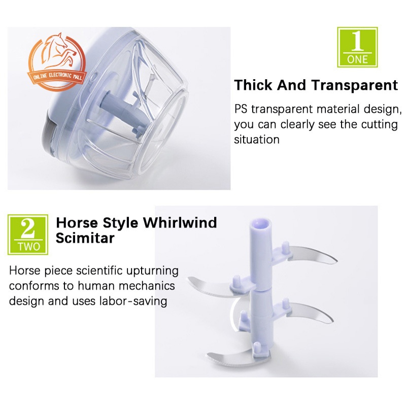 BZ Hand Chopper Manual Rope Food Processor With Pounding Garlic Cutting Pepper Puree Cooking Machine - Image 6