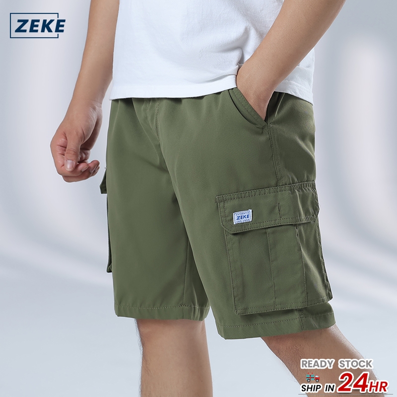 ZEKE Men Cargo Shorts Cutting Straight Cut lalaki Trouser Tactical Five Pocket Working Carg Pants - Image 2