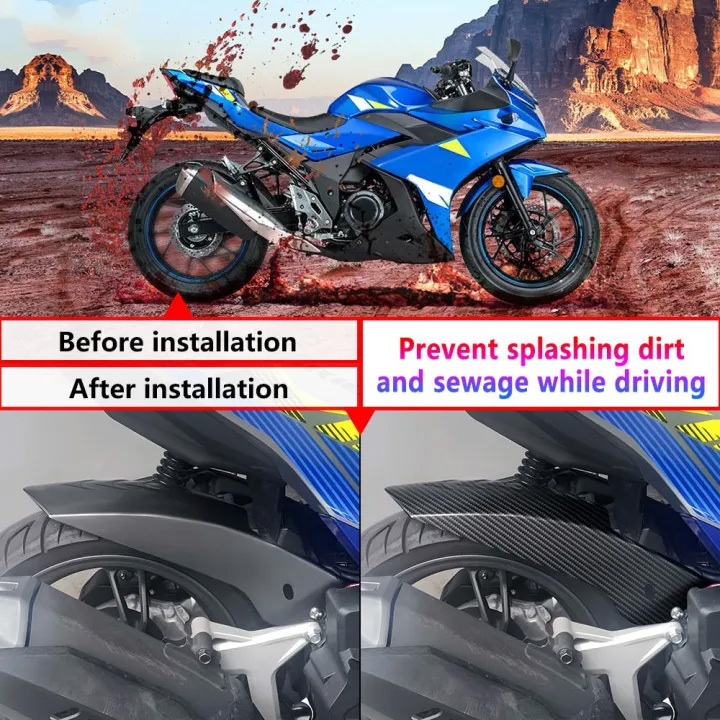 Motorcycle Rear Tire Hugger Mud Guard For Honda Click 125i 150i V1/V2/V3 Black Carbon Fender - Image 5