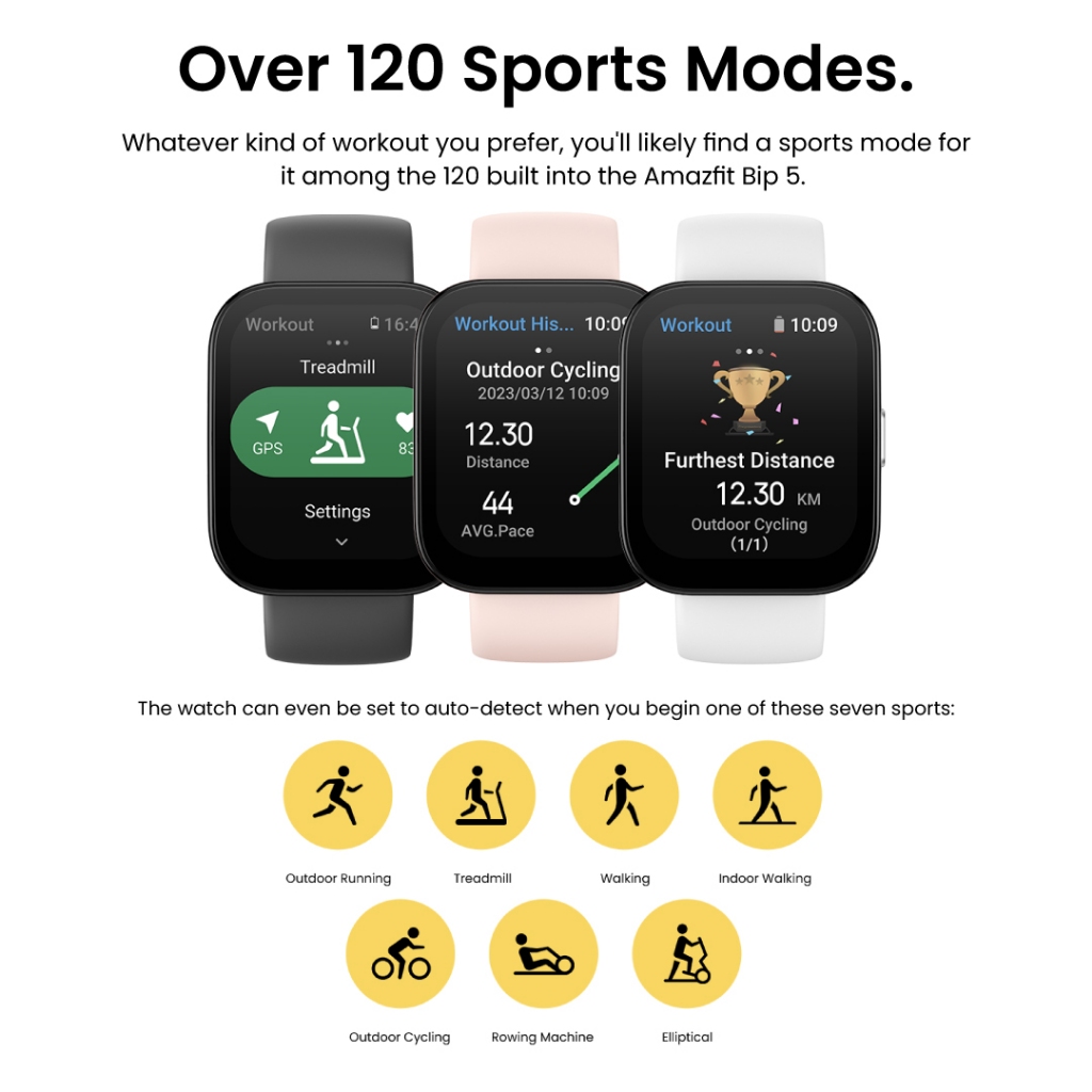 Amazfit Bip 5 Smartwatch 1.91" Display GPS Bluetooth Phone Call Health Fitness Track - Image 4