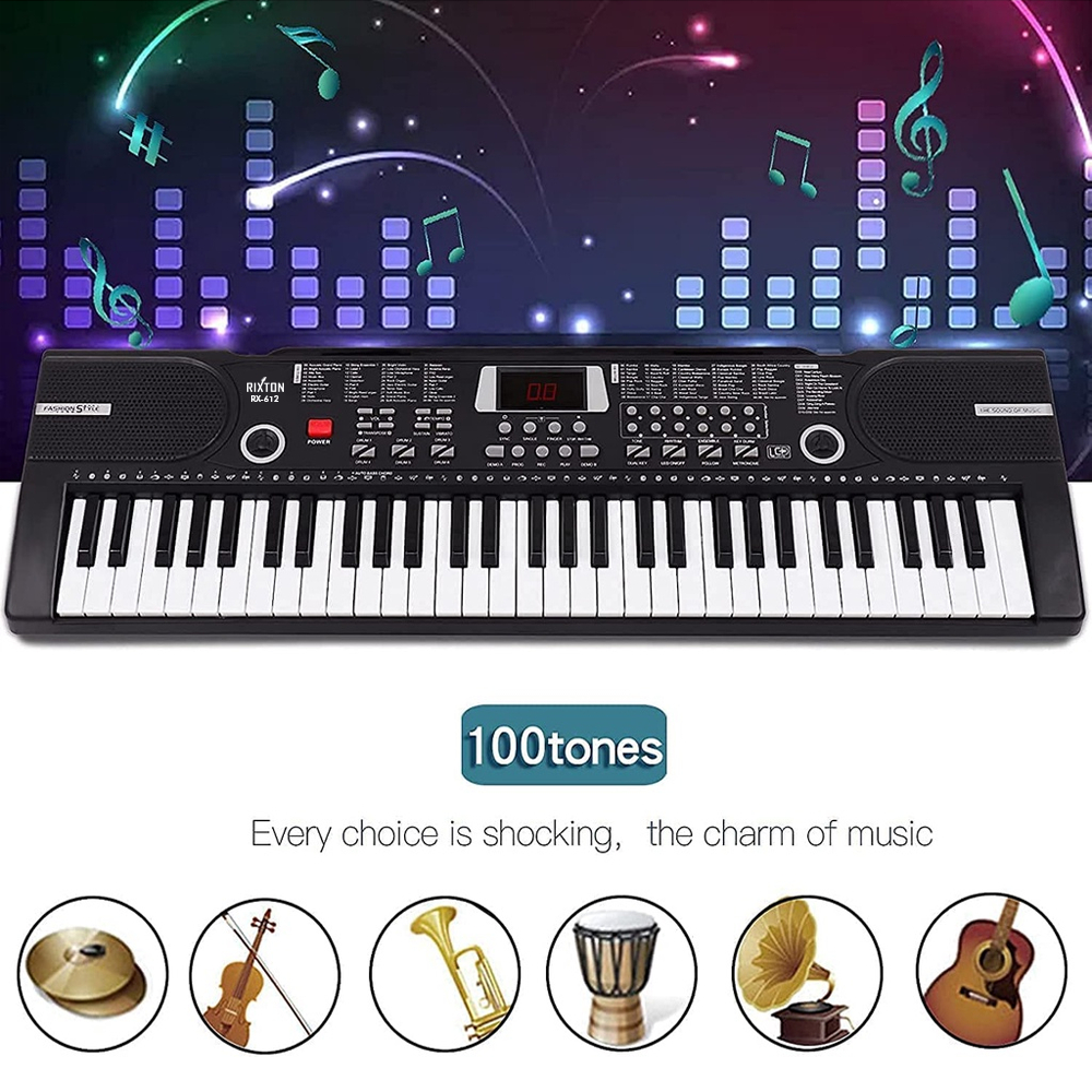 RIXTON 61 Keys Electric Piano Portable Piano Musical Keyboard Instruments For Beginners - Image 5
