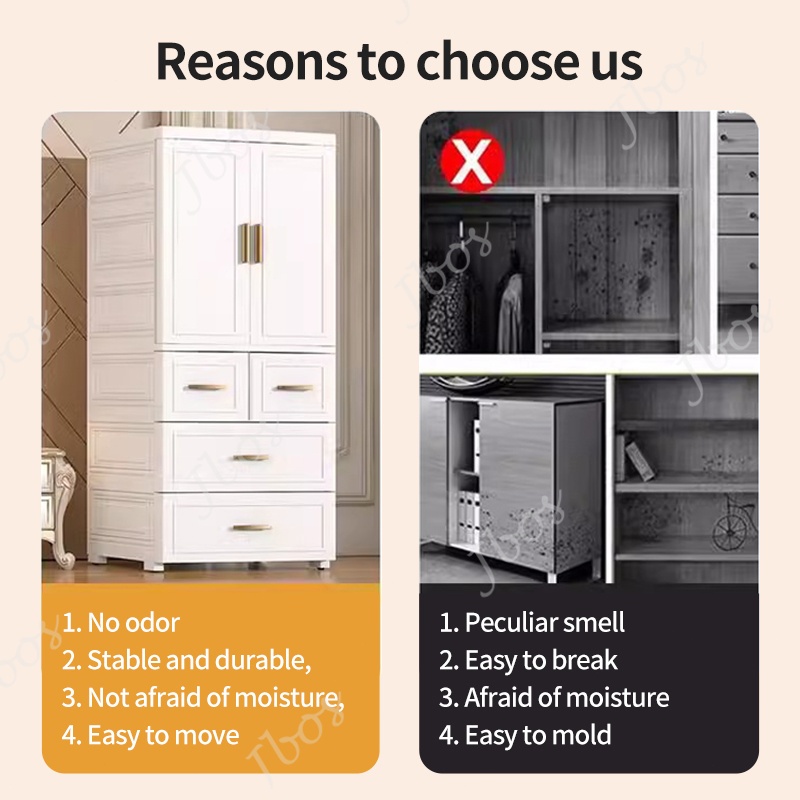Jbos Wardrobe Cabinet for Clothes Storage Small Home Simple Modern Cabinet Storage Rental Room - Image 4