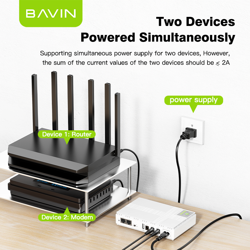BAVIN PC1083 36W 10400mAh/PC1082 18W 8800mAh Mini UPS Powerbank Uninterrupted Backup Battery Supply - Image 2