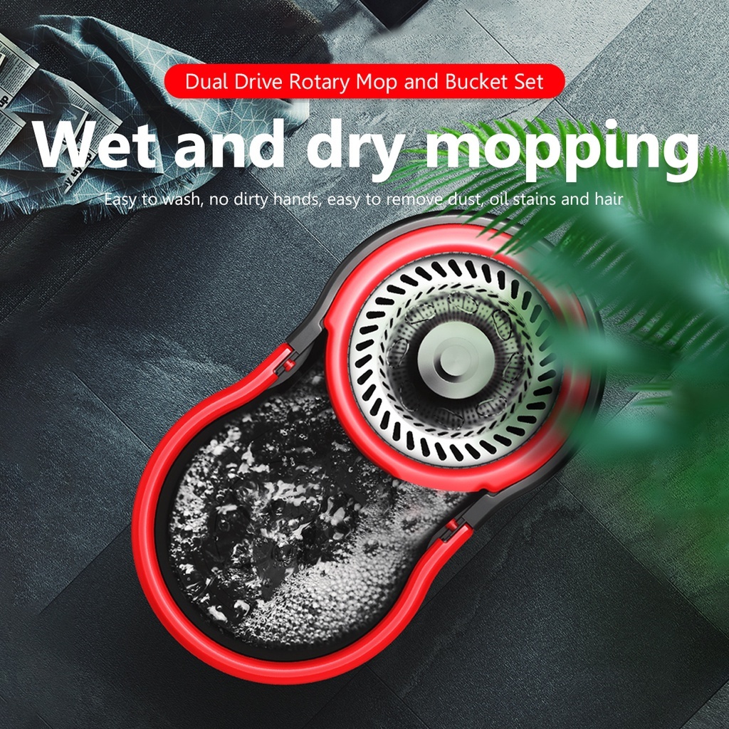Oimiu 360 Mop With Spinner Rorating Map Squeezer Floor Cleaning Heavy Duty Tornado Mop Bucket Set - Image 8
