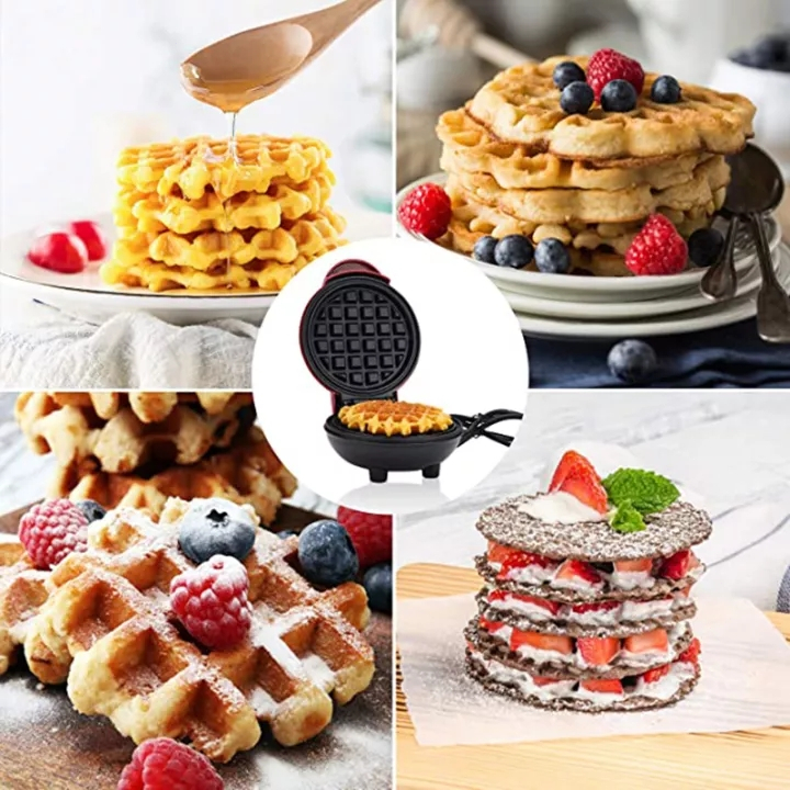 Mini Electric Waffle Maker Non-Stick Pan Circular Bakeware Pancake Cookies Breakfast Machine - Image 7