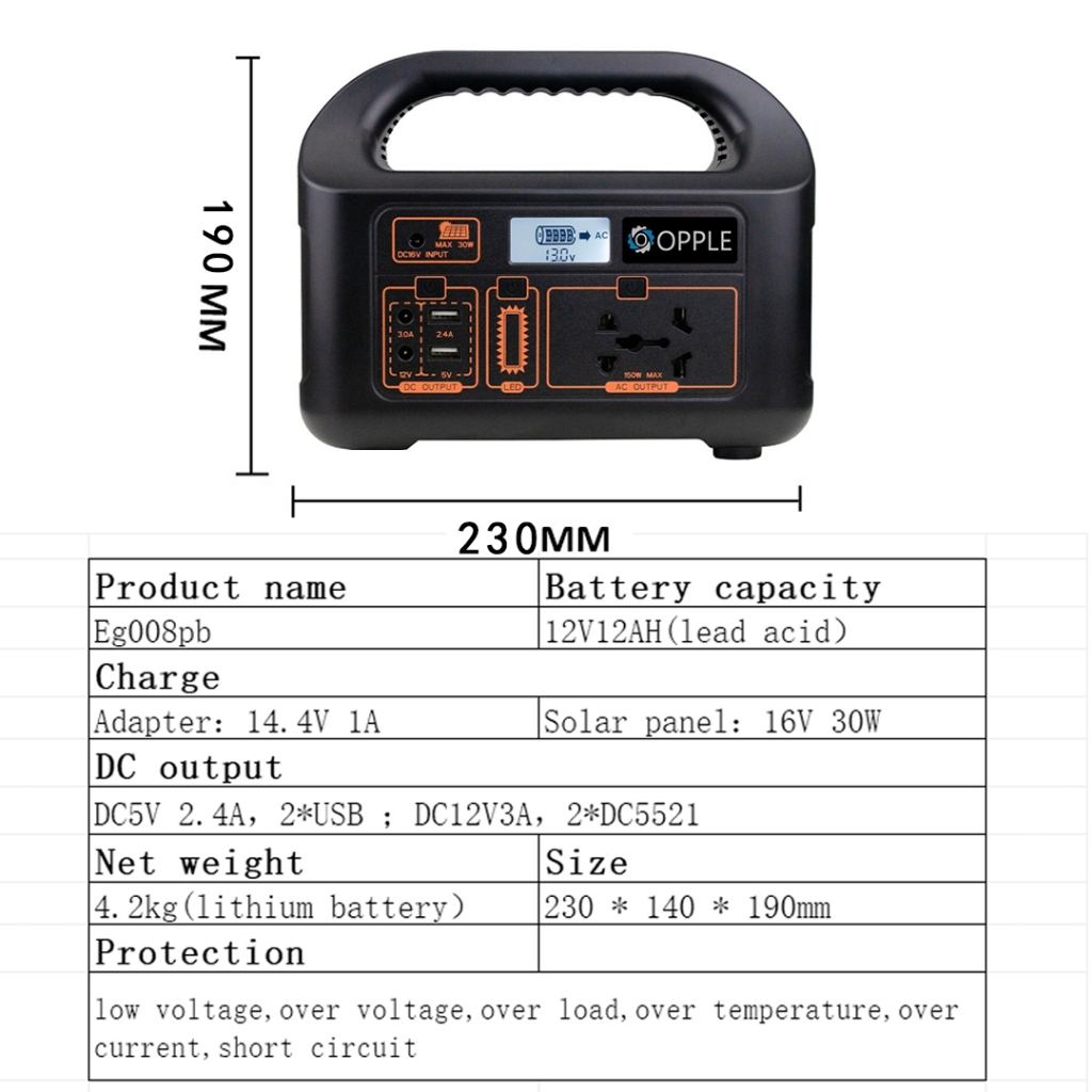 Power Station 220V 150W Solar Generator Station Multi-function Big Capacity Solar Powerbank - Image 8