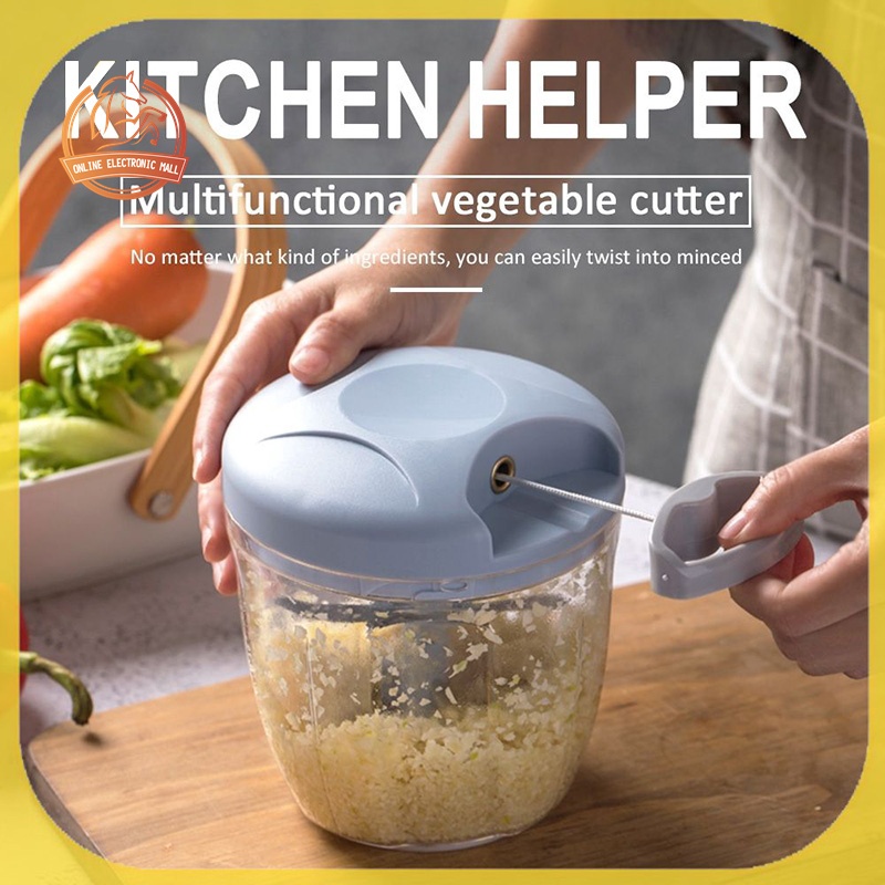 BZ Hand Chopper Manual Rope Food Processor With Pounding Garlic Cutting Pepper Puree Cooking Machine