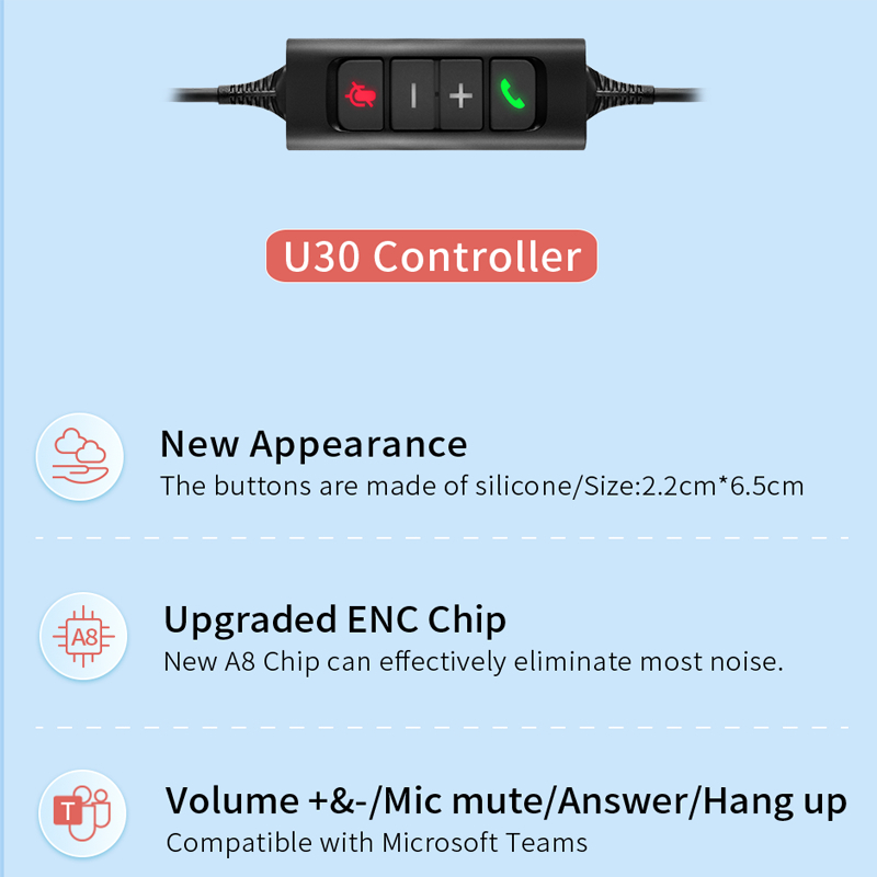 Inplay HN820 Headset Professional Call Center Active Noise Cancellling Headphone Uni-Directional Mic - Image 6