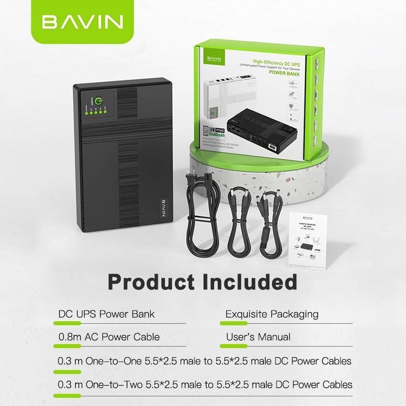 BAVIN PC1083 36W 10400mAh/PC1082 18W 8800mAh Mini UPS Powerbank Uninterrupted Backup Battery Supply - Image 7
