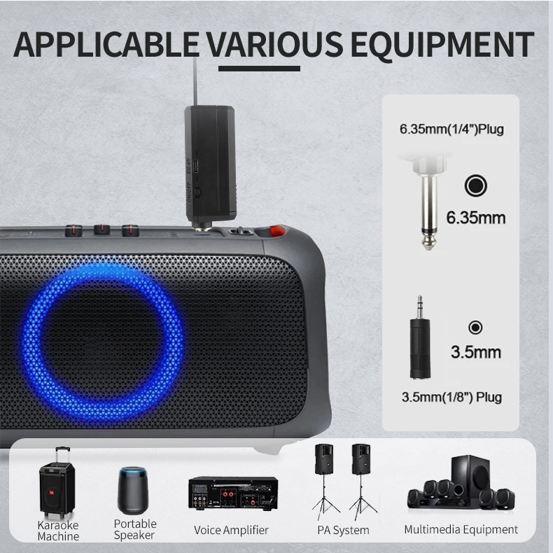 RAYHAYES Professional Wireless Microphone UHF Handheld Rechargeable Dynamic Microphone For Karaoke - Image 6