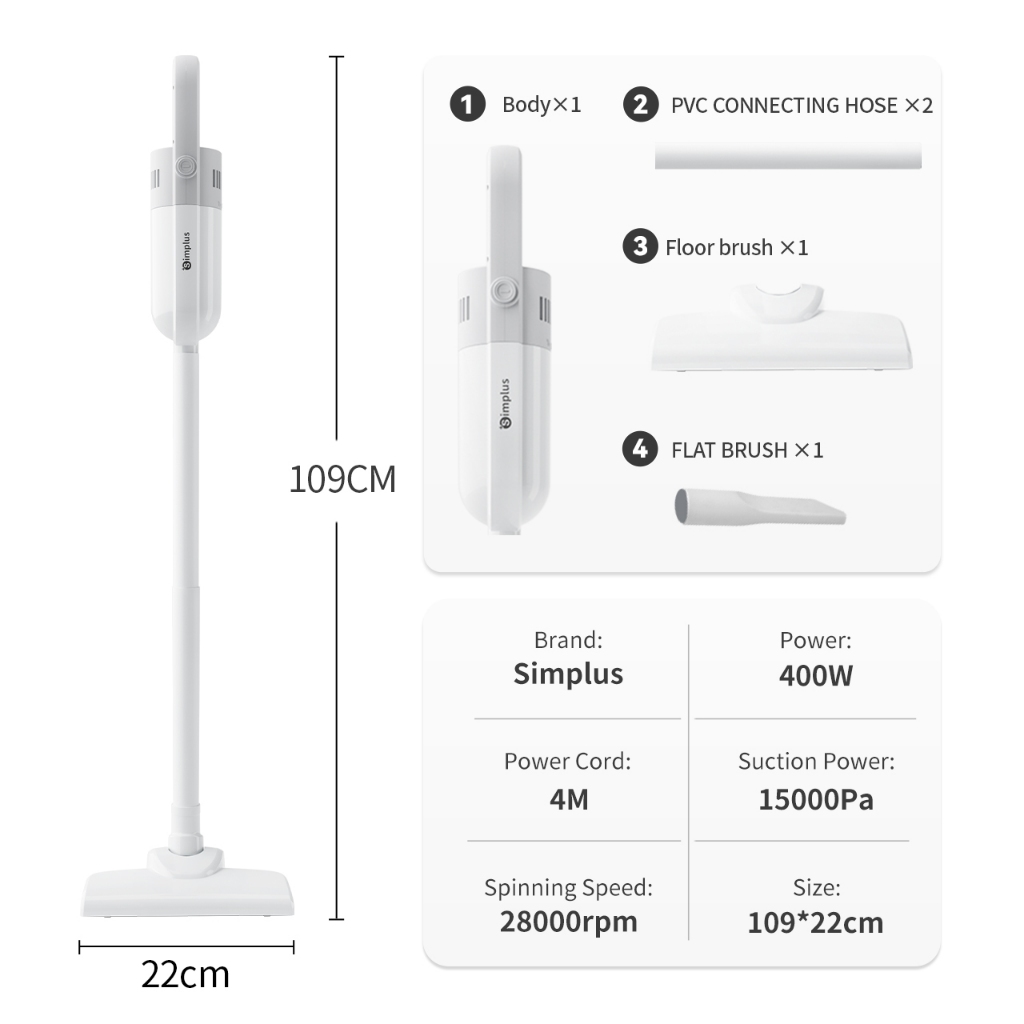 Simplus Vacuum Cleaner 3 in 1 Handheld Ultra Light Strong Suction - Image 8