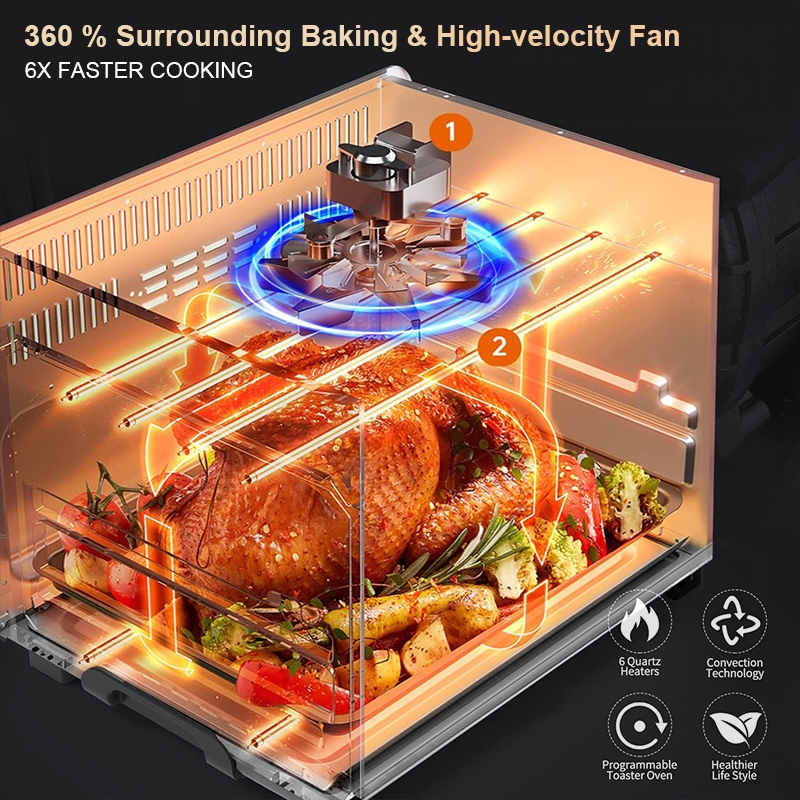 Tixx 3In1 Air Fryer Oven for banking 16L 2200W Toaster Machine Non-stick Smokeless Air fryer - Image 6