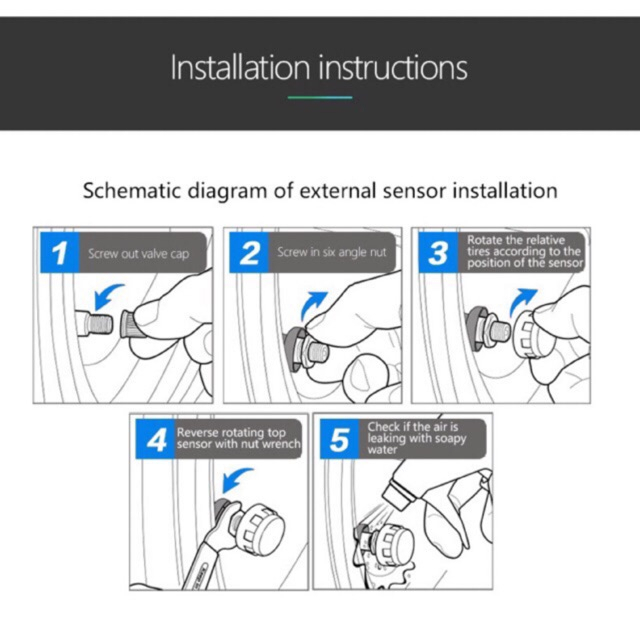 ETTRO Tire Pressure Monitoring System Solar Car Pressure Alarm System Display + 4 External Sensors - Image 8