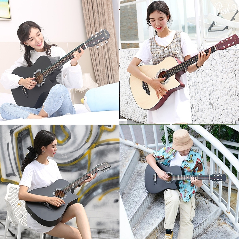 Guitar 38 Inch Acoustic Guitar Low Action GitaraOriginal Suitable forAdult and Beginners Freebies - Image 3