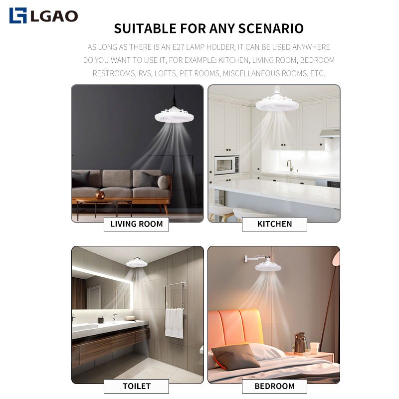 LGAO Ceiling Fan with Light with remote 2 IN 1 E27 Controller 3 Blades remotely controlled - Image 5