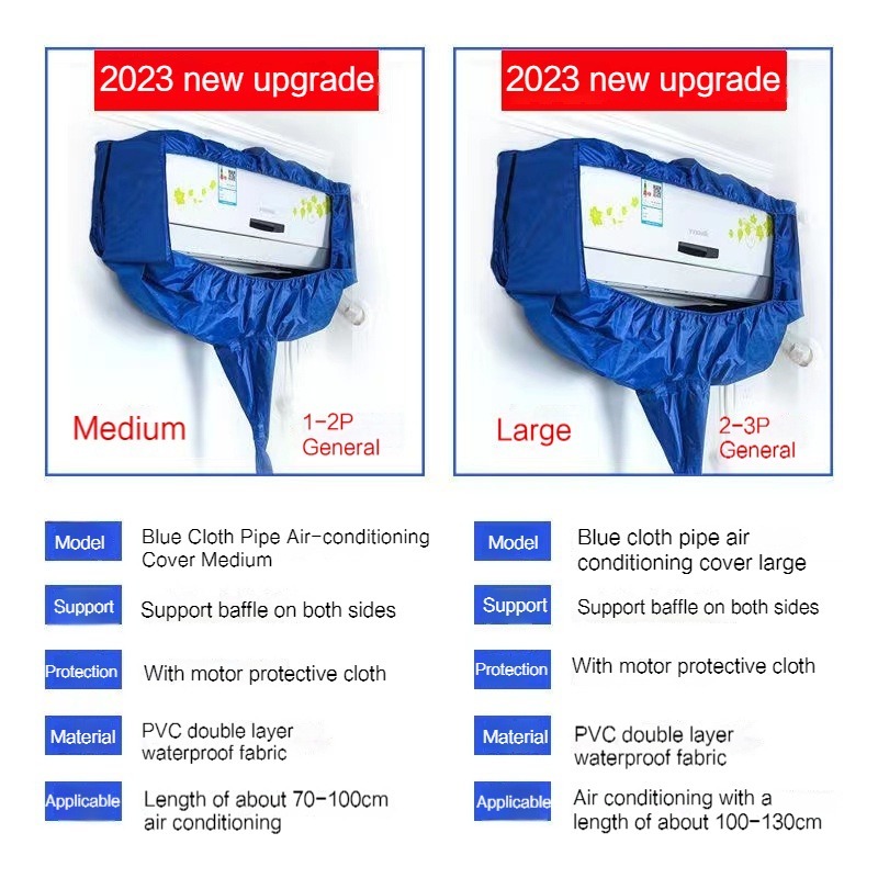 Professional Air Conditioner Cleaning Cover with Drain Outlet Waterproof Dust Clean Protector Bag - Image 8