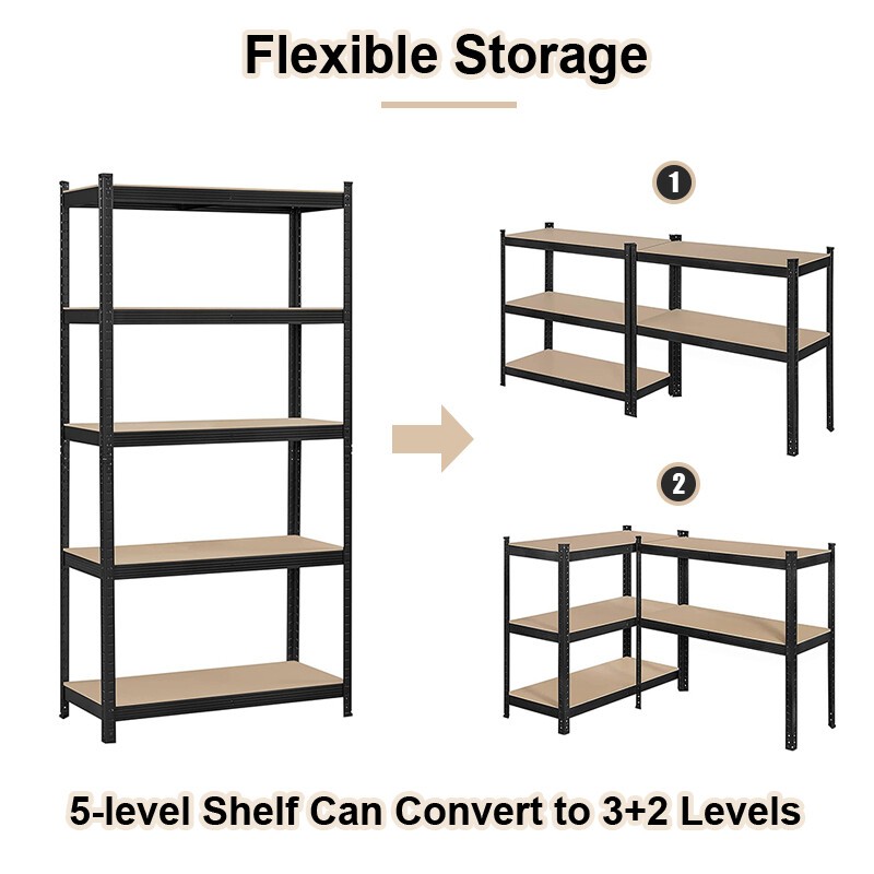 Boltless Steel Rack 5/6 Layers Adjustable Heavy Duty Rack Metal Stainless waterproof Storage Shelves - Image 3