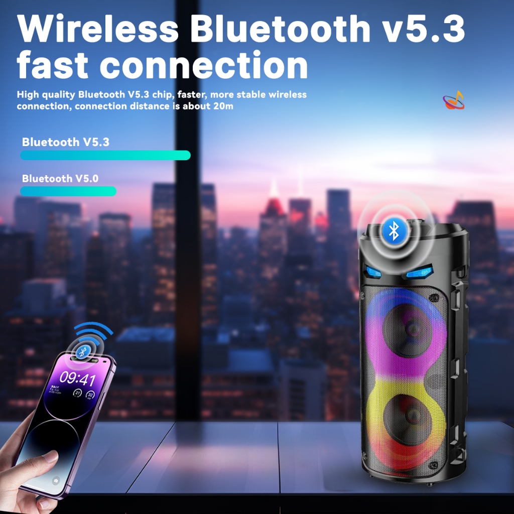 【PRO MAX BASS】Speaker Bluetooth Karaoke With Free Mic Big Size Original Super Bass Stereo Robot RGB - Image 6