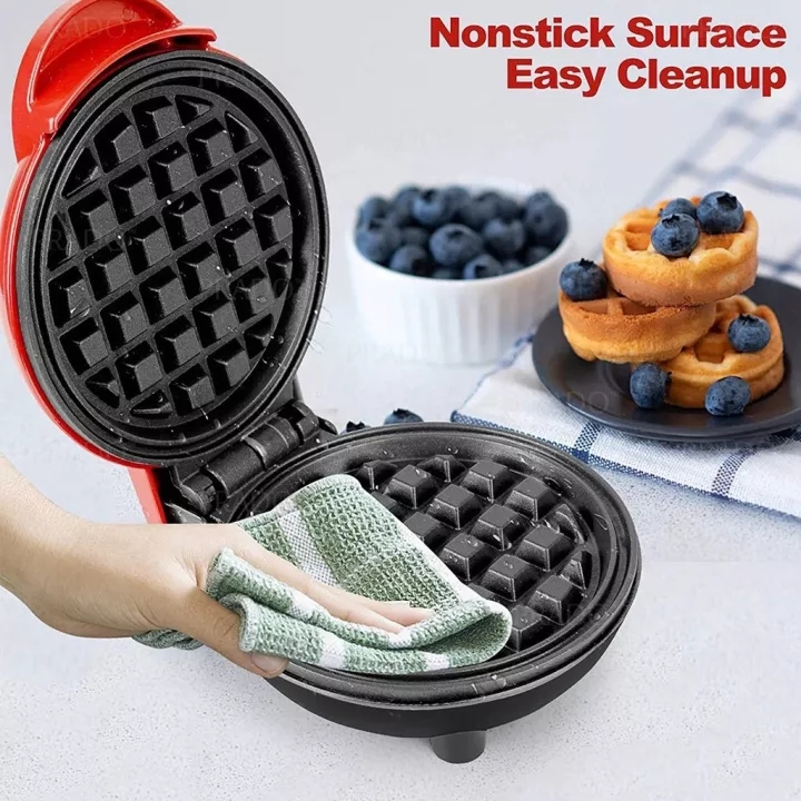Mini Electric Waffle Maker Non-Stick Pan Circular Bakeware Pancake Cookies Breakfast Machine - Image 2