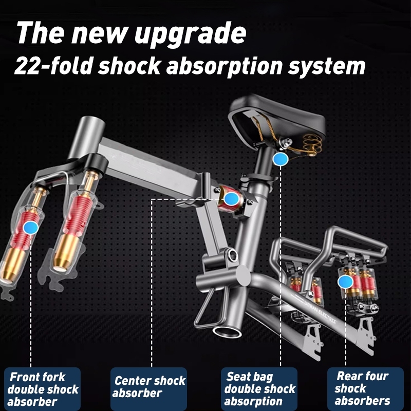 Electric bike for adult foldable Two Wheels e bike 48V12A 14 inch Multiple shock absorbers ABS brake - Image 3