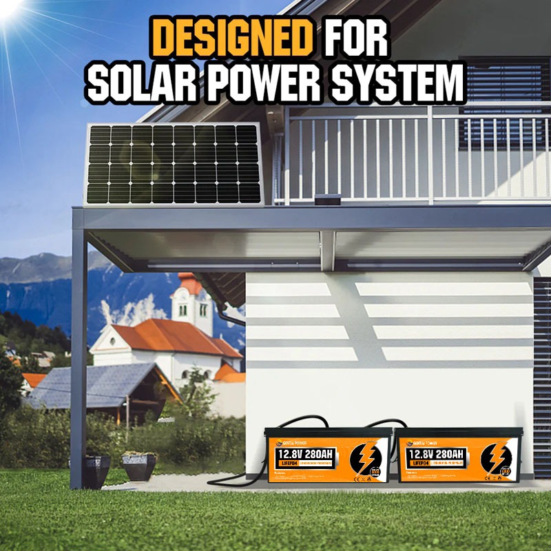 GENTAI POWER LiFePO4 Battery 12V 280Ah Lithium Solar Battery 6000+ Deep Cycles 3584Wh Energy — view 7