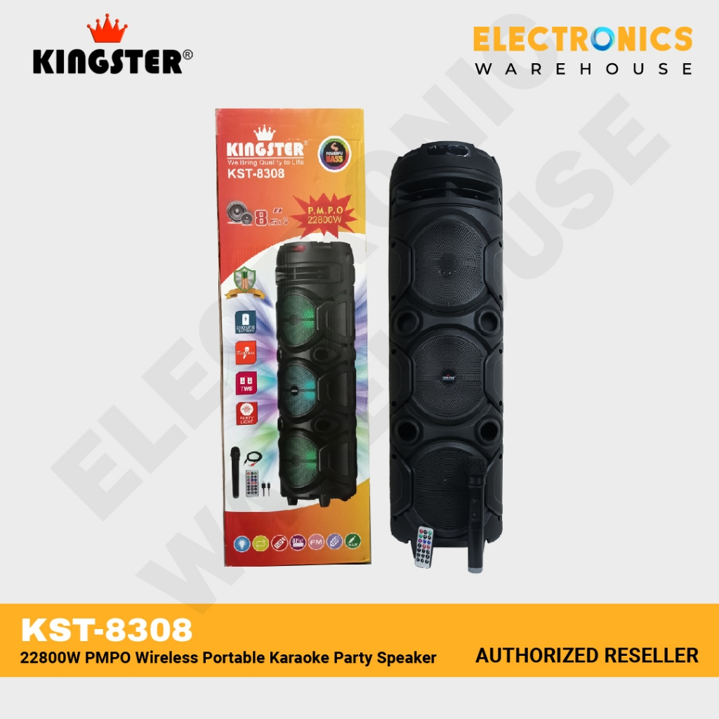 Kingster KST-8308 22800W PMPO New Version Wireless Portable Karaoke Party Speaker with Bluetooth