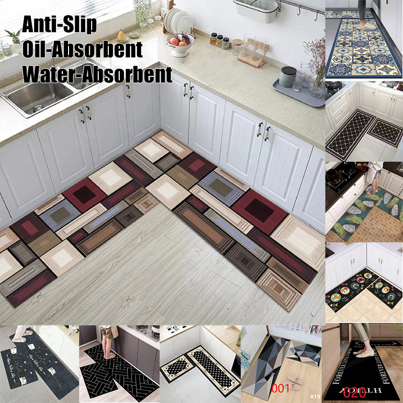 carpet kitchen floor mat 2pcs Non-Slip Carpet Floor Mat Carpet Floor kitchen carpet set - Image 3