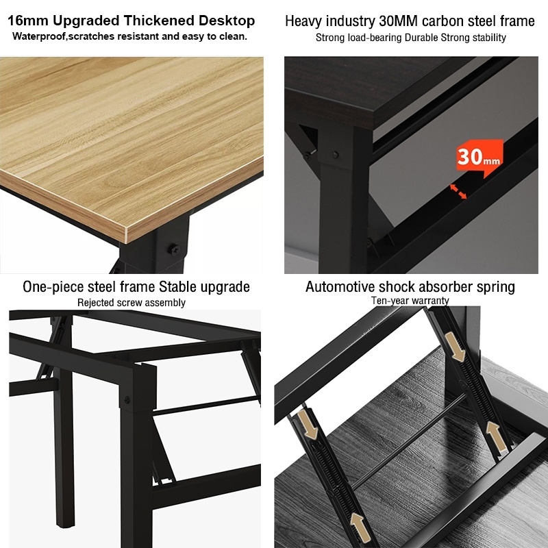 Eone Home Foldable Table Study Table Computer Table Dining Table Wooden For Room Office Table - Image 8