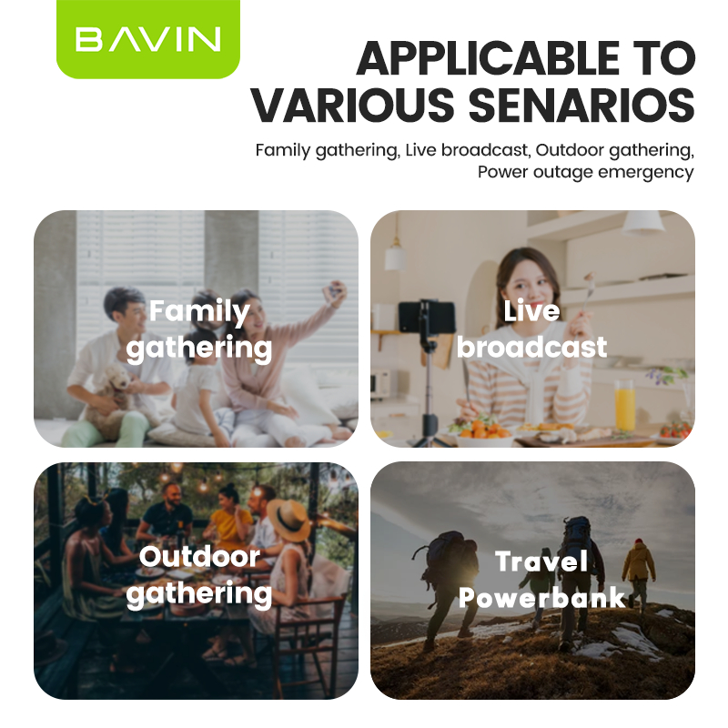 BAVIN PC1062 70000mAh Fast Charging Power Bank QC 3.0 22.5W + PD 20W w/ 6x USB & 2x Type-C Port - Image 6