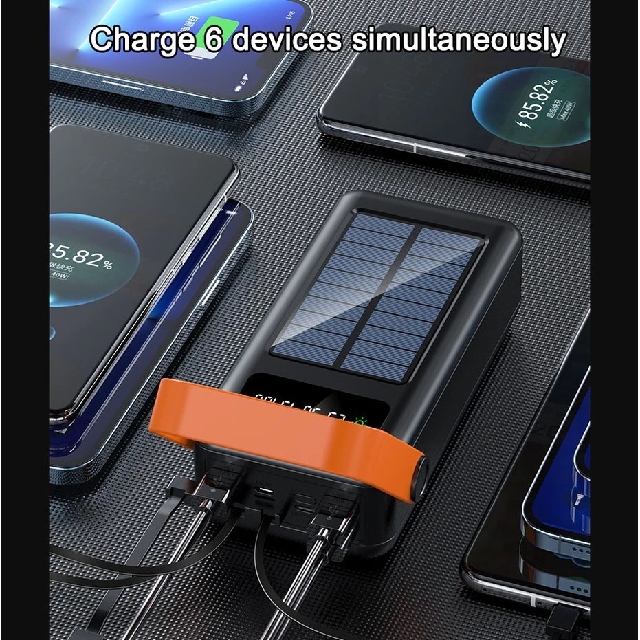 PHLIPS Original 400000mAh powerbank Outdoor Solar Power Bank Portable with Flashlight fast charging - Image 5