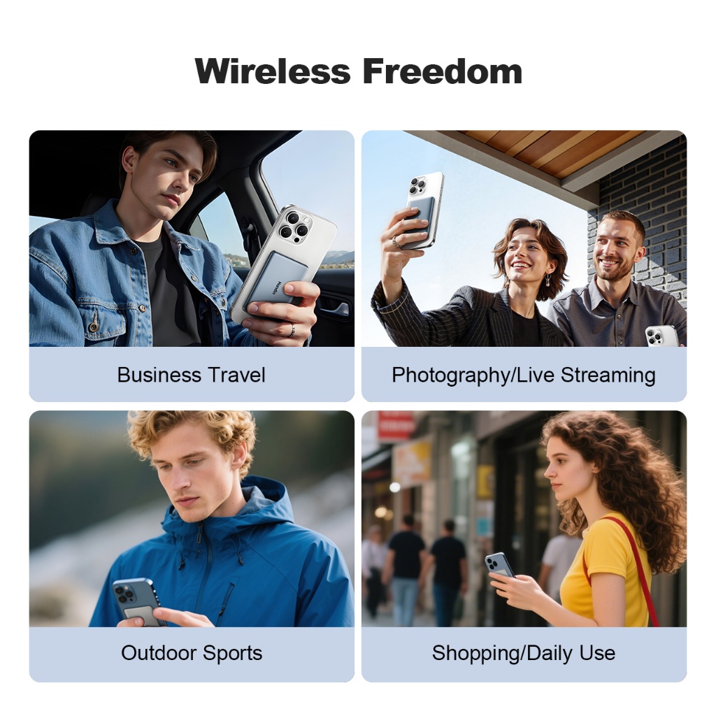 Handin 12000mAh Mini Ultrathin Magnetic Powerbank 22.5W Fast Charging Portable Wireless Typec For iP — view 7