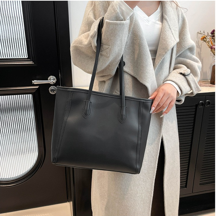 Muma Leather Large Woman Shopping Tote Bag With Zipper Shoulder Bags For Women Office bag - Image 6