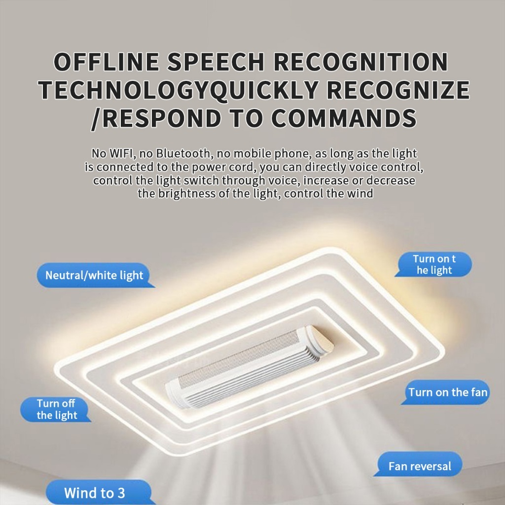 Bladeless Ceiling Fan with Light, Flush Mount Ceiling Fan with 6-Speed Reversible for Bedroom（First） - Image 6