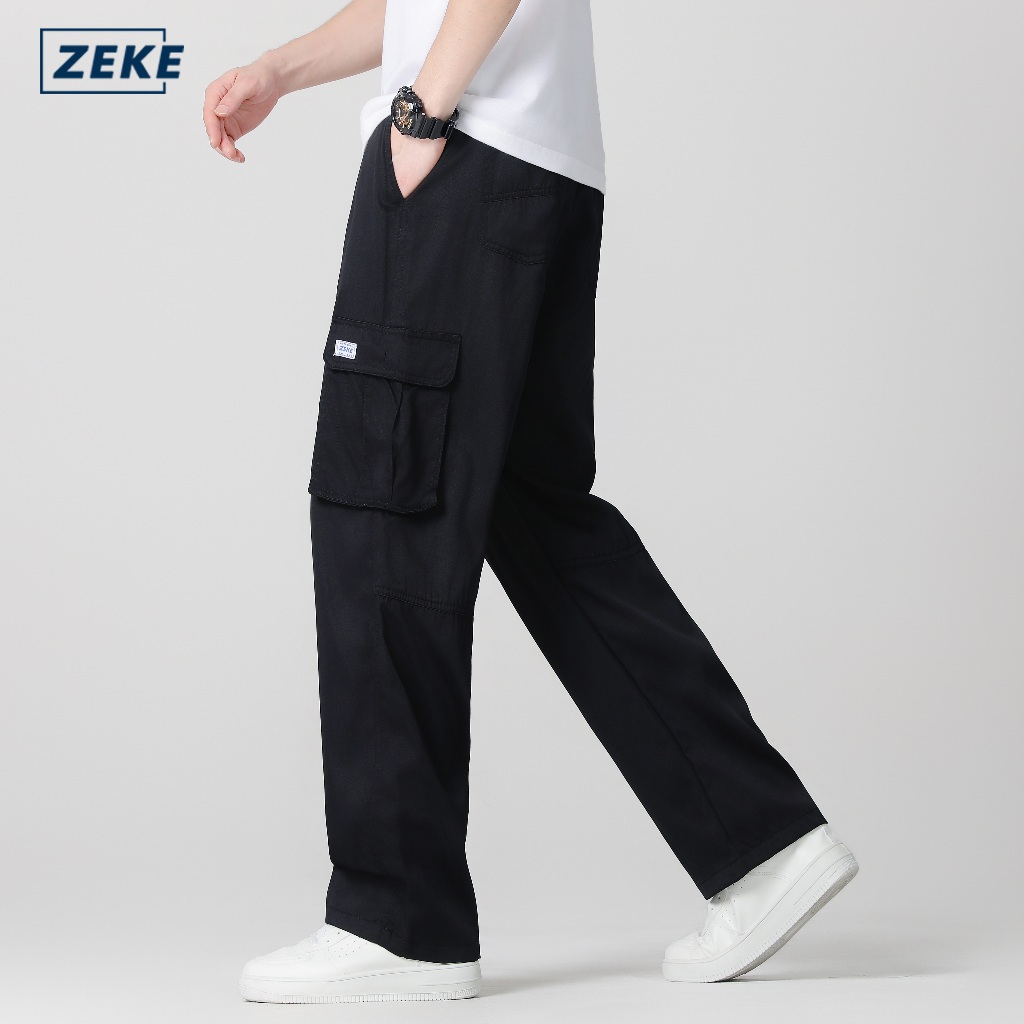 ZEKE Men Cargo Pants lalaki Tactical Six Pocket Working Cargo Pant Plain Trouser - Image 2