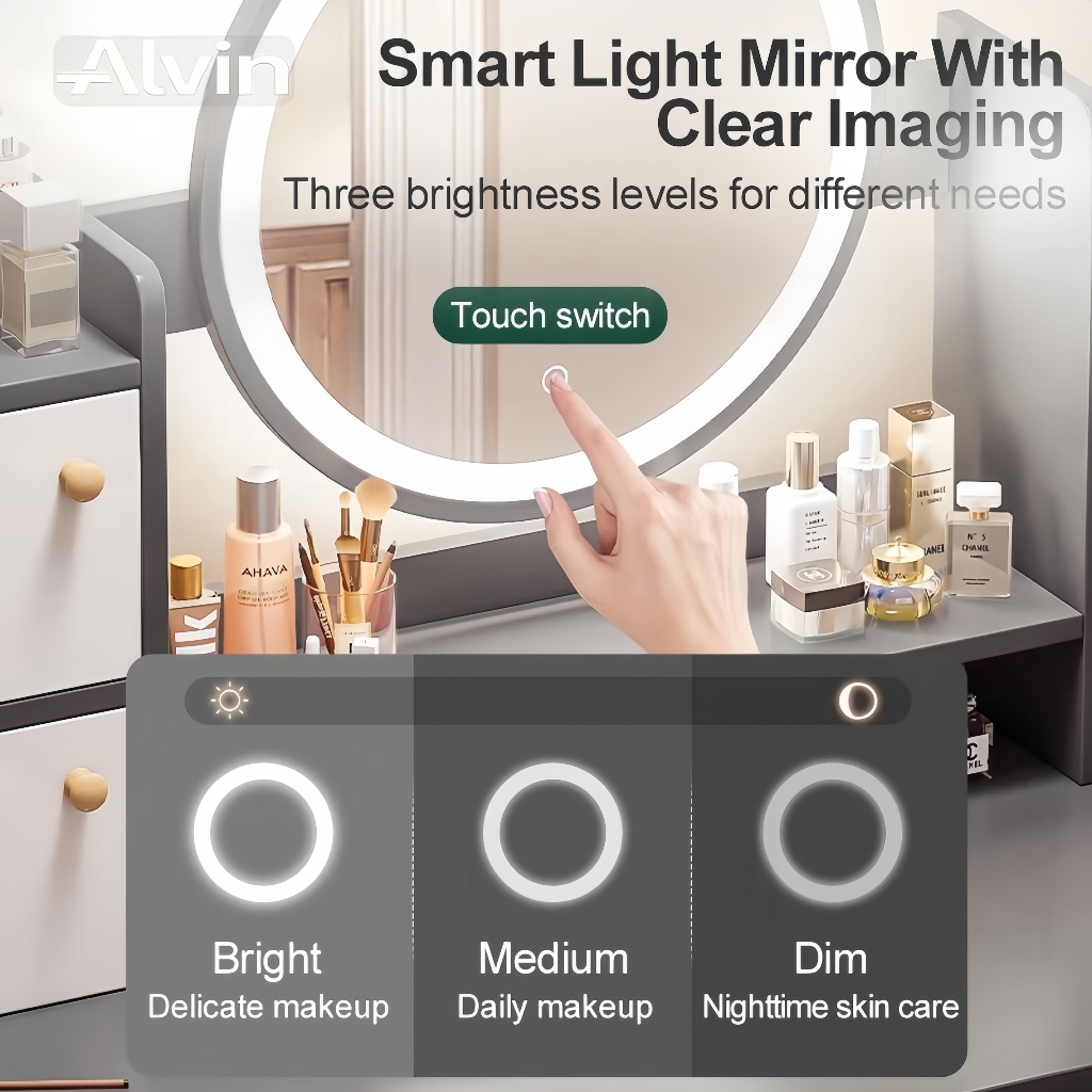 ALVIN Dressing Table Bedroom Minimalist Modern Ins Dressing Table Organizer Integrated Small Table - Image 6