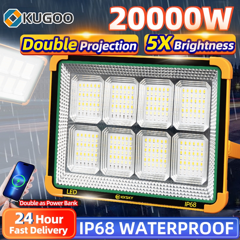 KUGOO solar camping light outdoor IP68 waterproof emergency flood lighting rechargeable USB cable — view 8