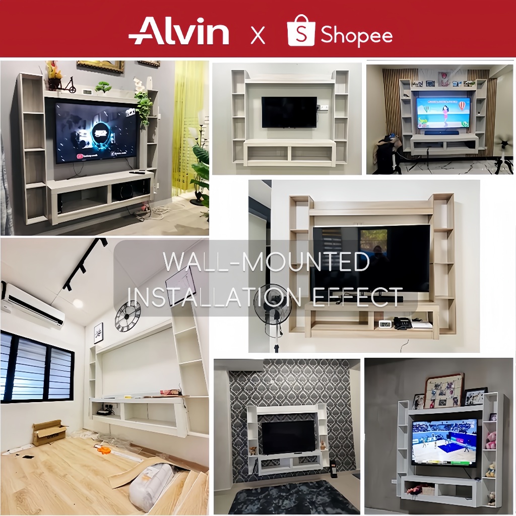 ALVIN Tv Cabinet 6.4ft | Kabinet Tv Up to 65inch | Tv Cabinet With Side Storage(Wall mountable) - Image 5