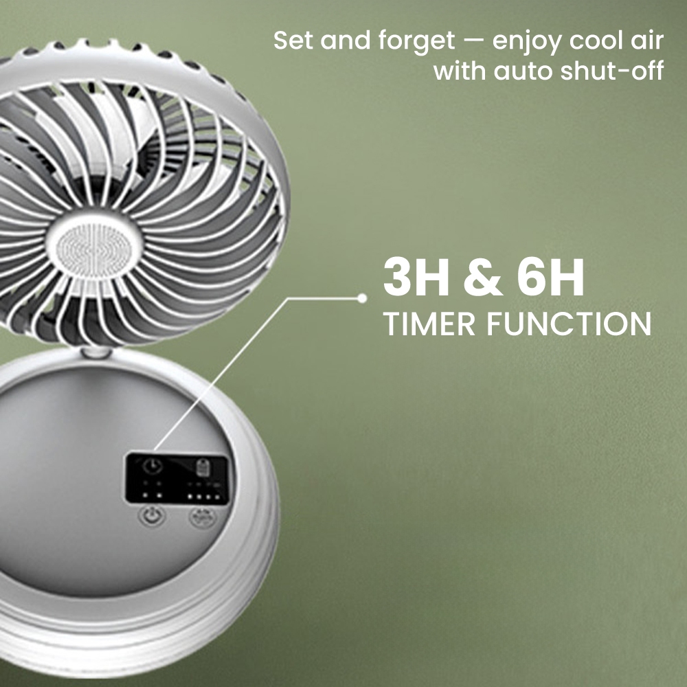 Orashare YFH03 Foldable Desk Fan USB Charge Fan 3-Speed Quiet Cooling with Timer (No battery) — view 3