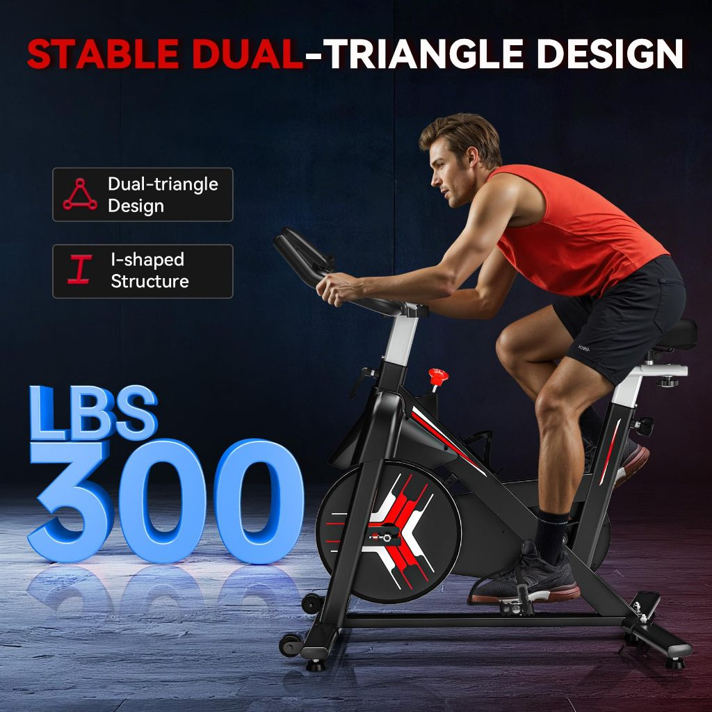 【TOP SALE】Spinning Exercise Bike Stationary Indoor Cycling Heart Rate Monitor Space-saving - Image 2