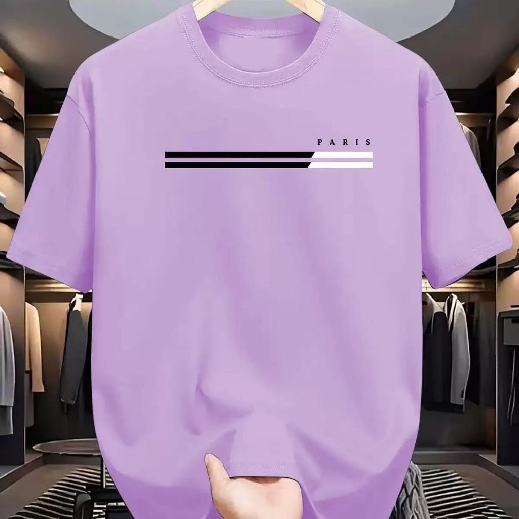 Men's Casual round Neck T-shirt Printed with Paris Letter Pattern Summer Short-Sleeved TopUnisex — view 4