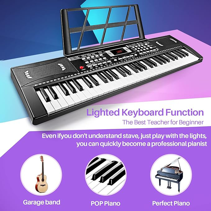 RIXTON 61 Keys Electric Piano Portable Piano Musical Keyboard Instruments For Beginners - Image 7