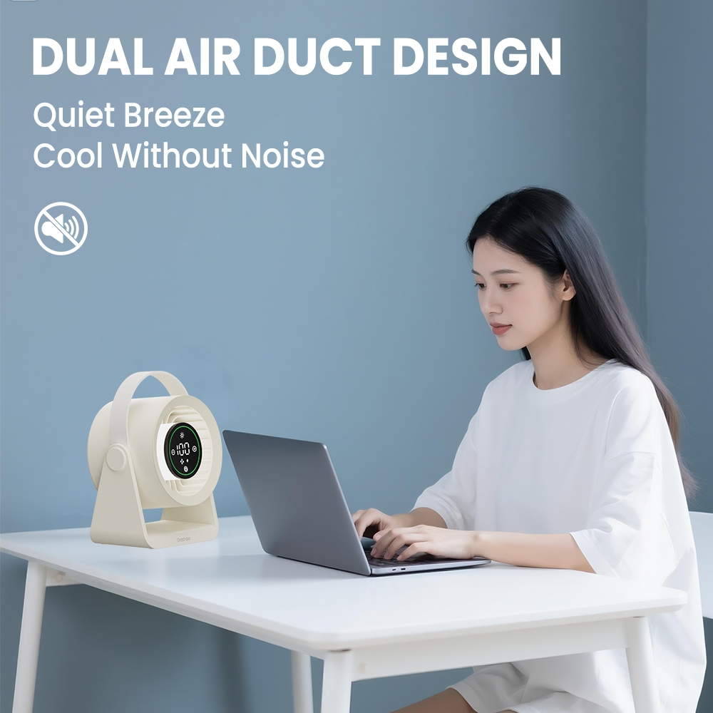 Orashare DF03L Max 20000mAh Rechargeable Desk Fan with LED Light 100 Gears Silent High Speed Fan - Image 7