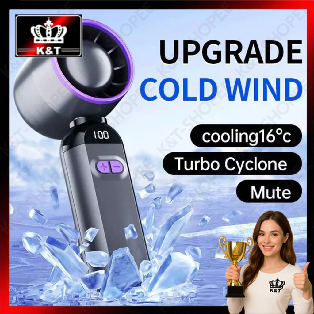 FS-F85 Portable Turbo Fan USB Rechargeable Foldable Handheld Pocket Fan 100 gear speed LED display