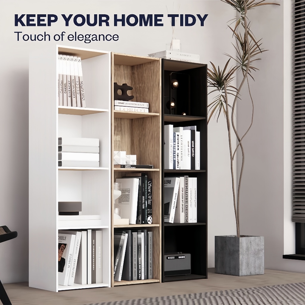 ALVIN 4-Tier Utility Cabinet Bookcase Storage Cabinet Cabinet(30x24x106cm) - Image 5