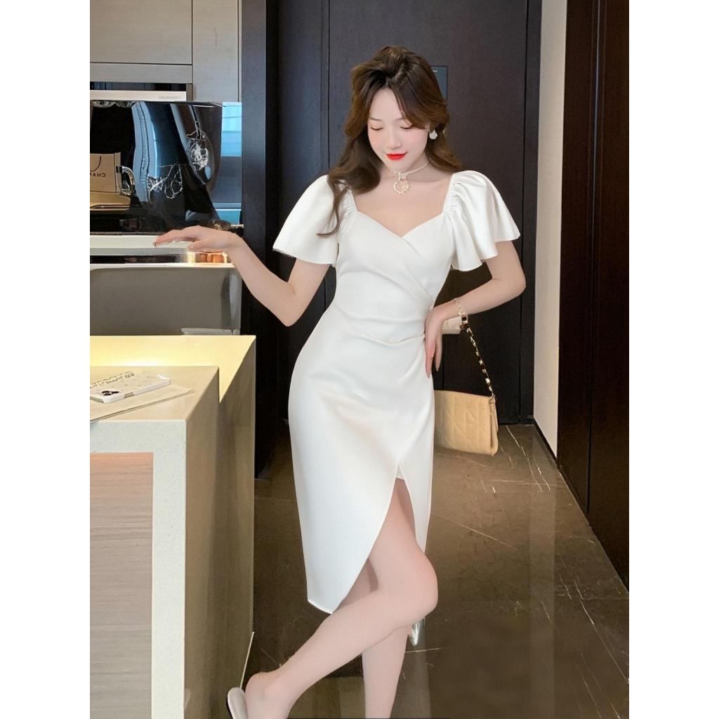 shopee white dress Shop fitted for Sale on Philippines more comfortable to wear Fairy white dress student super